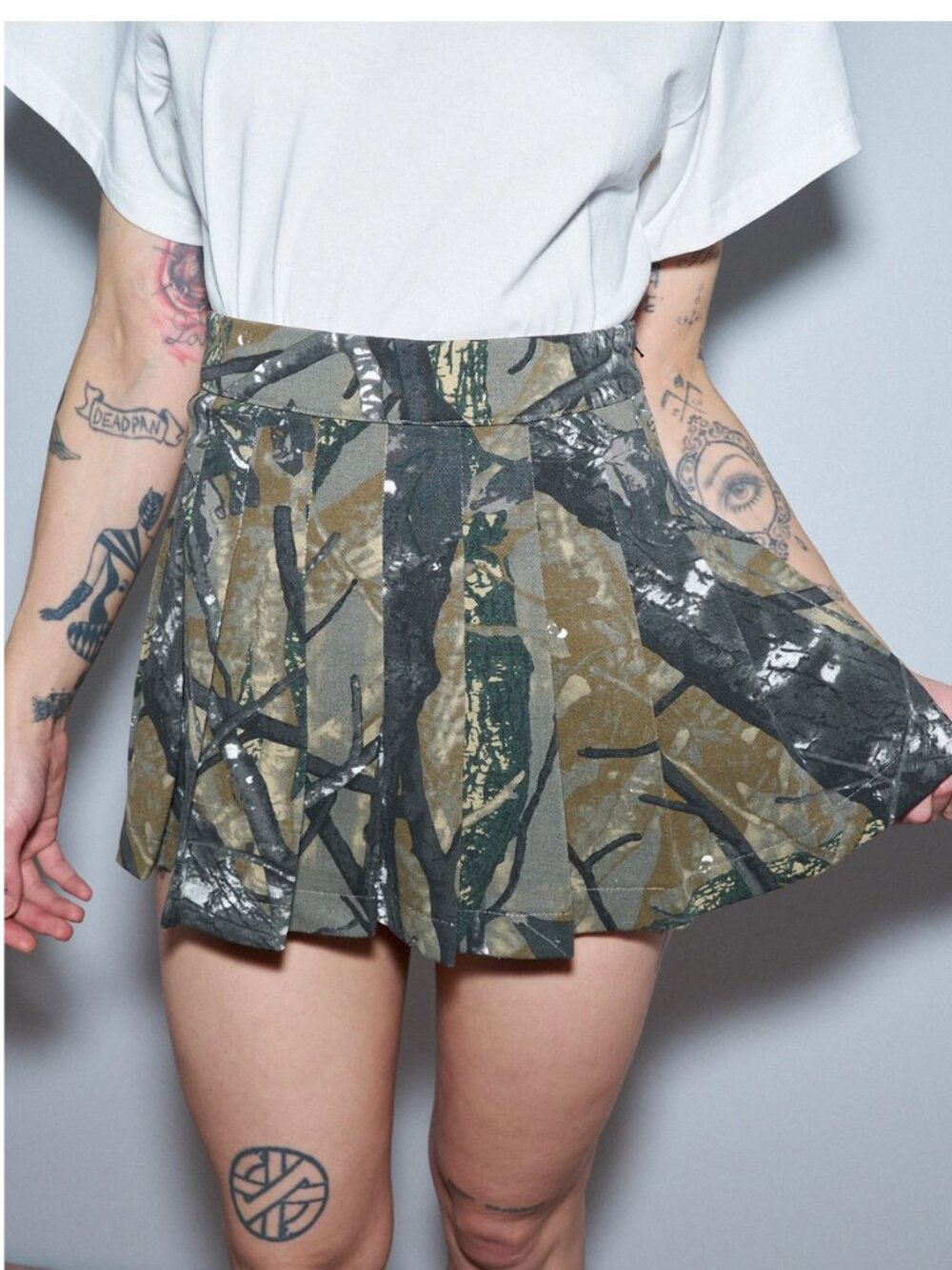 NWT - FBC Forest Camo Pleated Micro Mini Skirt - XXS